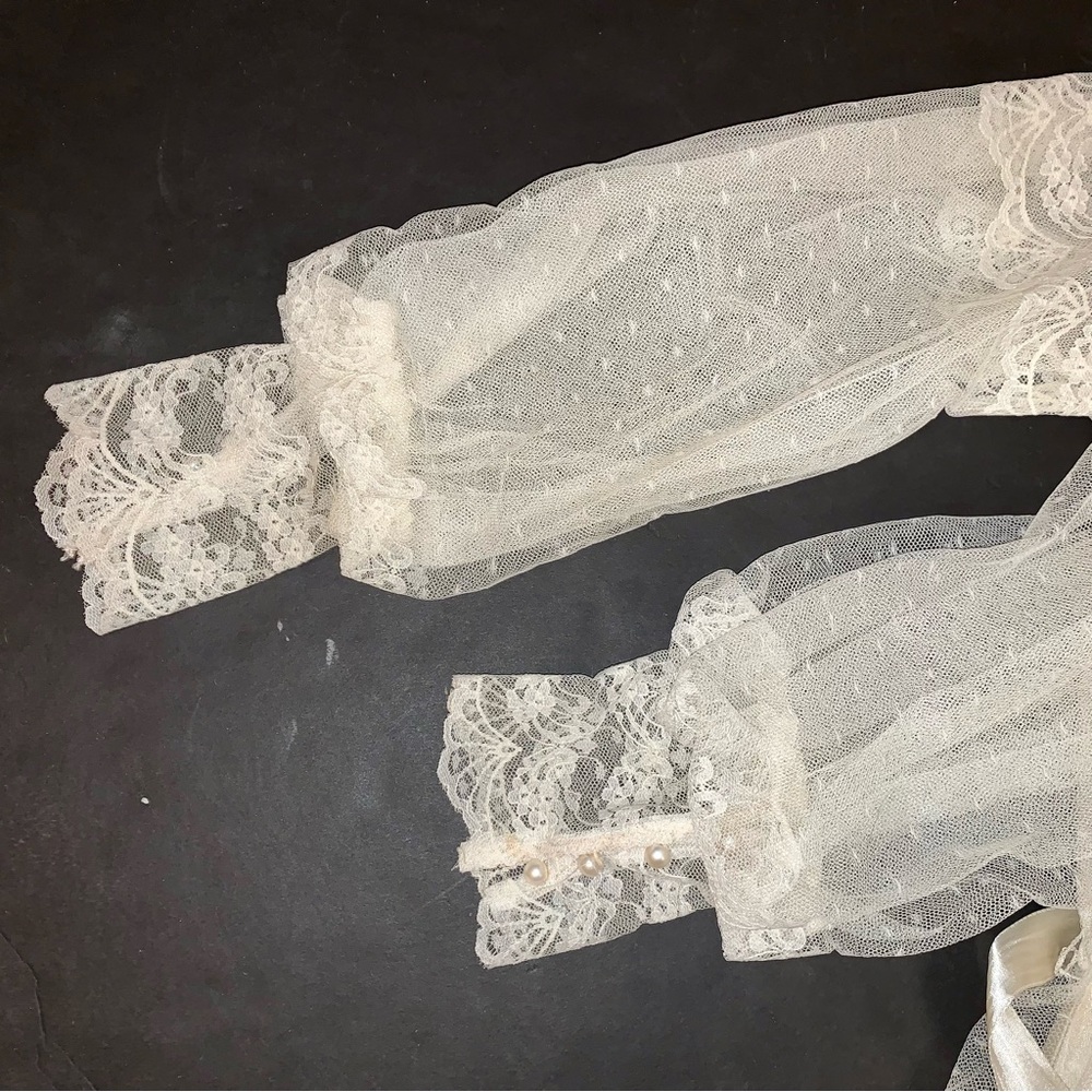 v i n t a g e :: Romantic Cottagecore Floral Lace Maxi Dress Bishop Sleeves - Picture 11 of 16